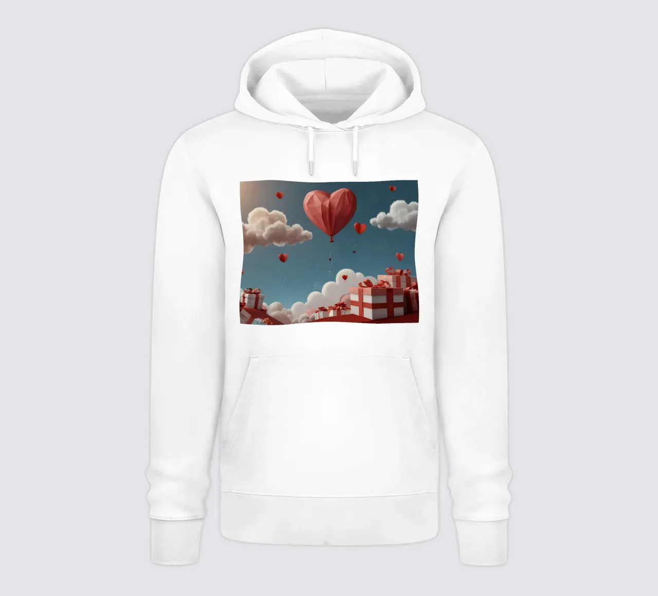Festeggiamento di San Valentino con palloncini a forma di cuore felpa con cappuccio da DesignDoodle