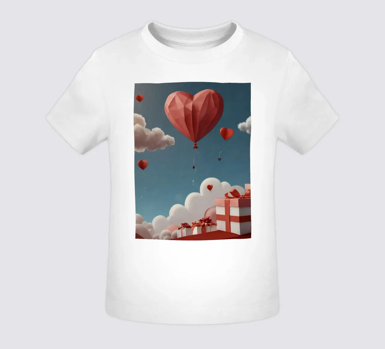 Festeggiamento di San Valentino con palloncini a forma di cuore maglietta neonato da DesignDoodle