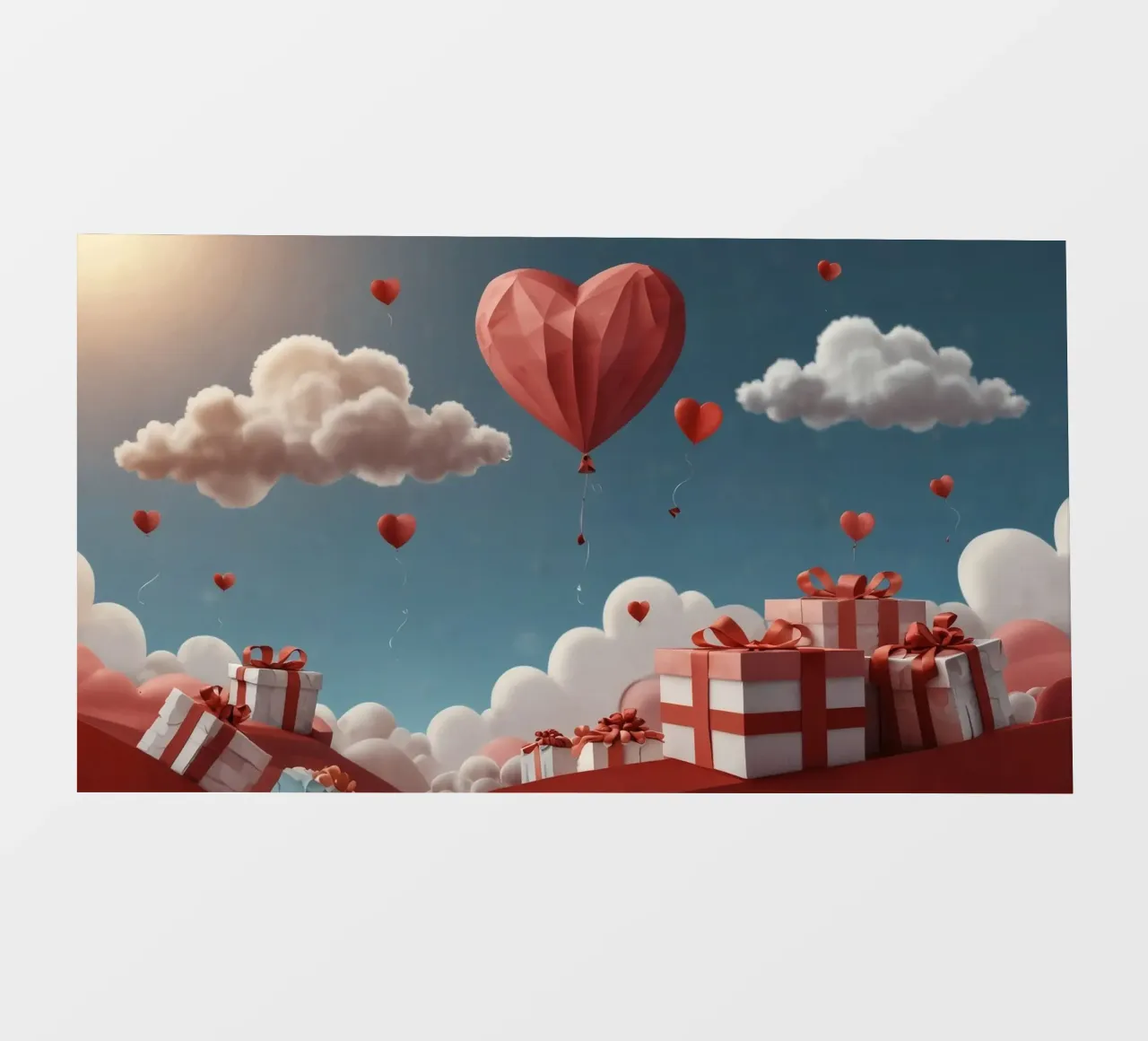 Festeggiamento di San Valentino con palloncini a forma di cuore telo in pvc da DesignDoodle