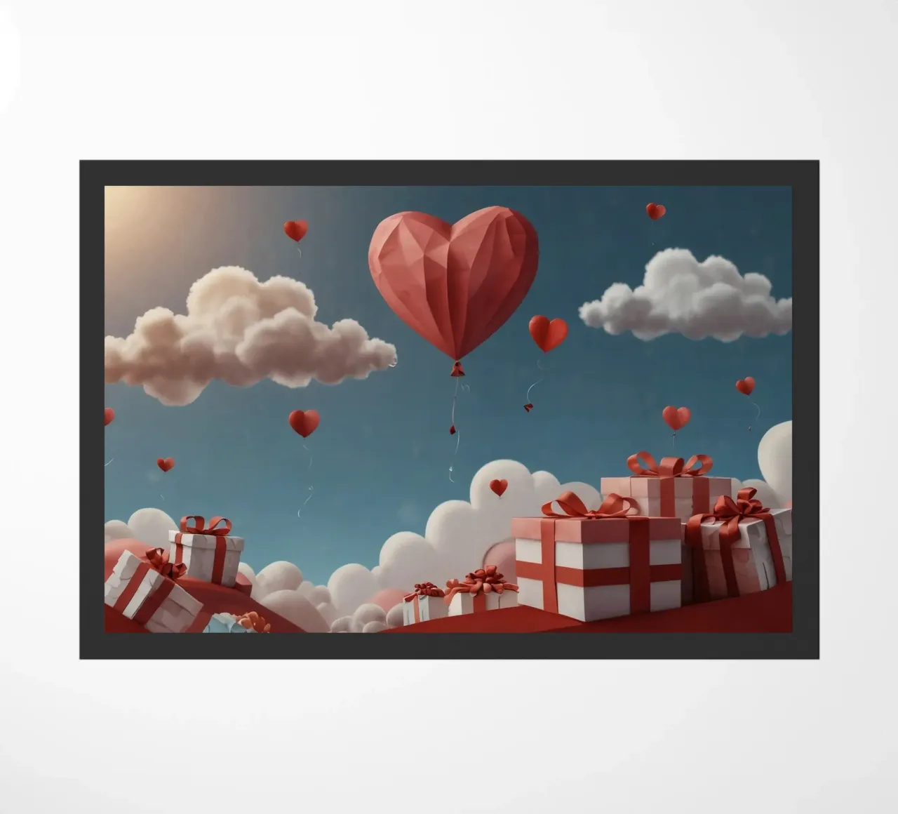 Festeggiamento di San Valentino con palloncini a forma di cuore zerbino da DesignDoodle