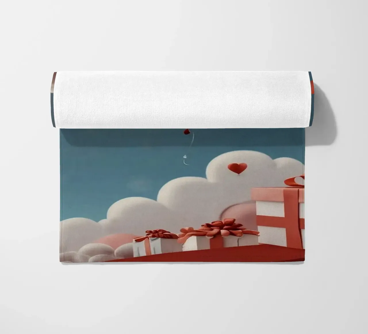 Festeggiamento di San Valentino con palloncini a forma di cuore telo mare da DesignDoodle