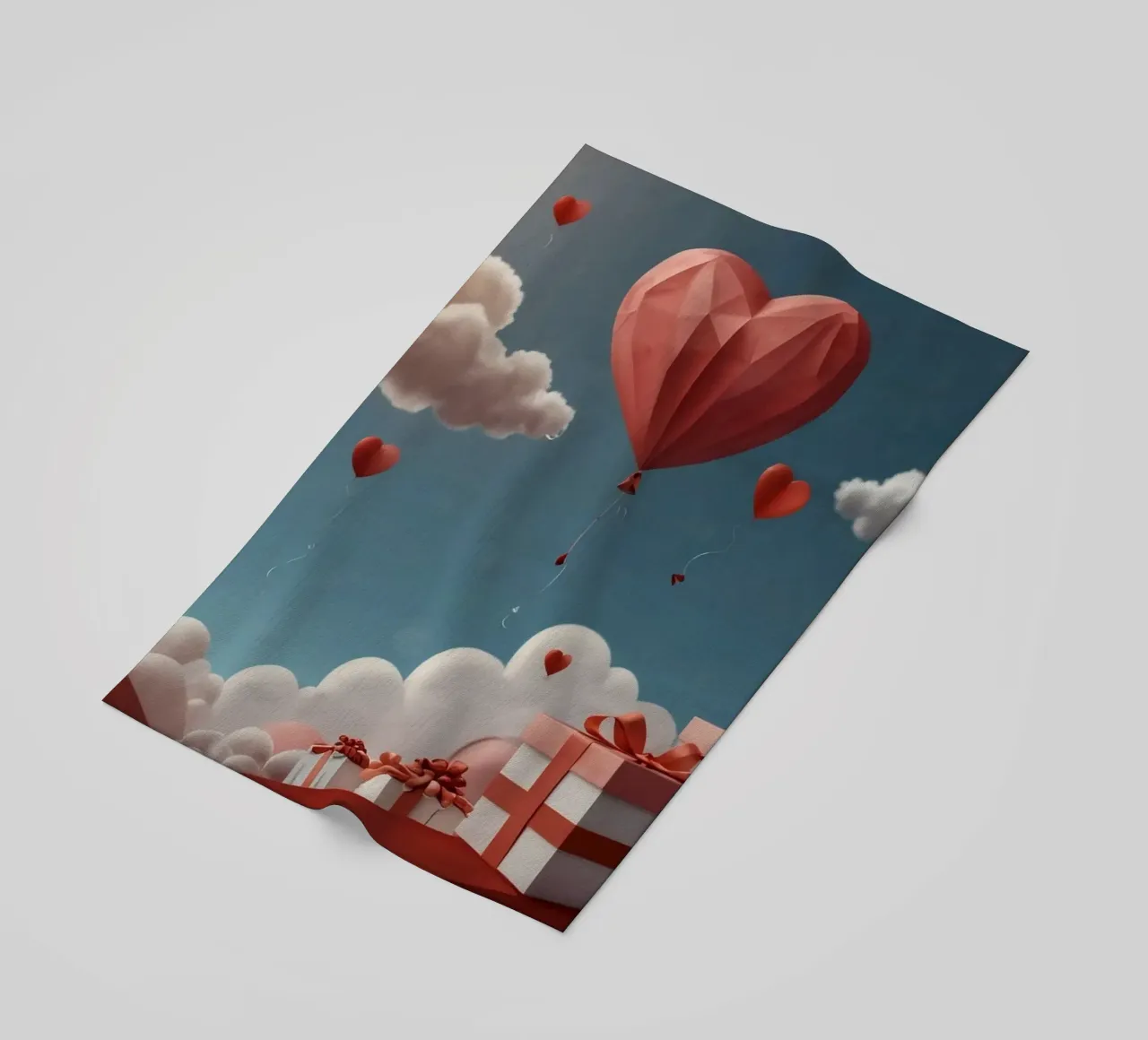 Festeggiamento di San Valentino con palloncini a forma di cuore telo mare da DesignDoodle