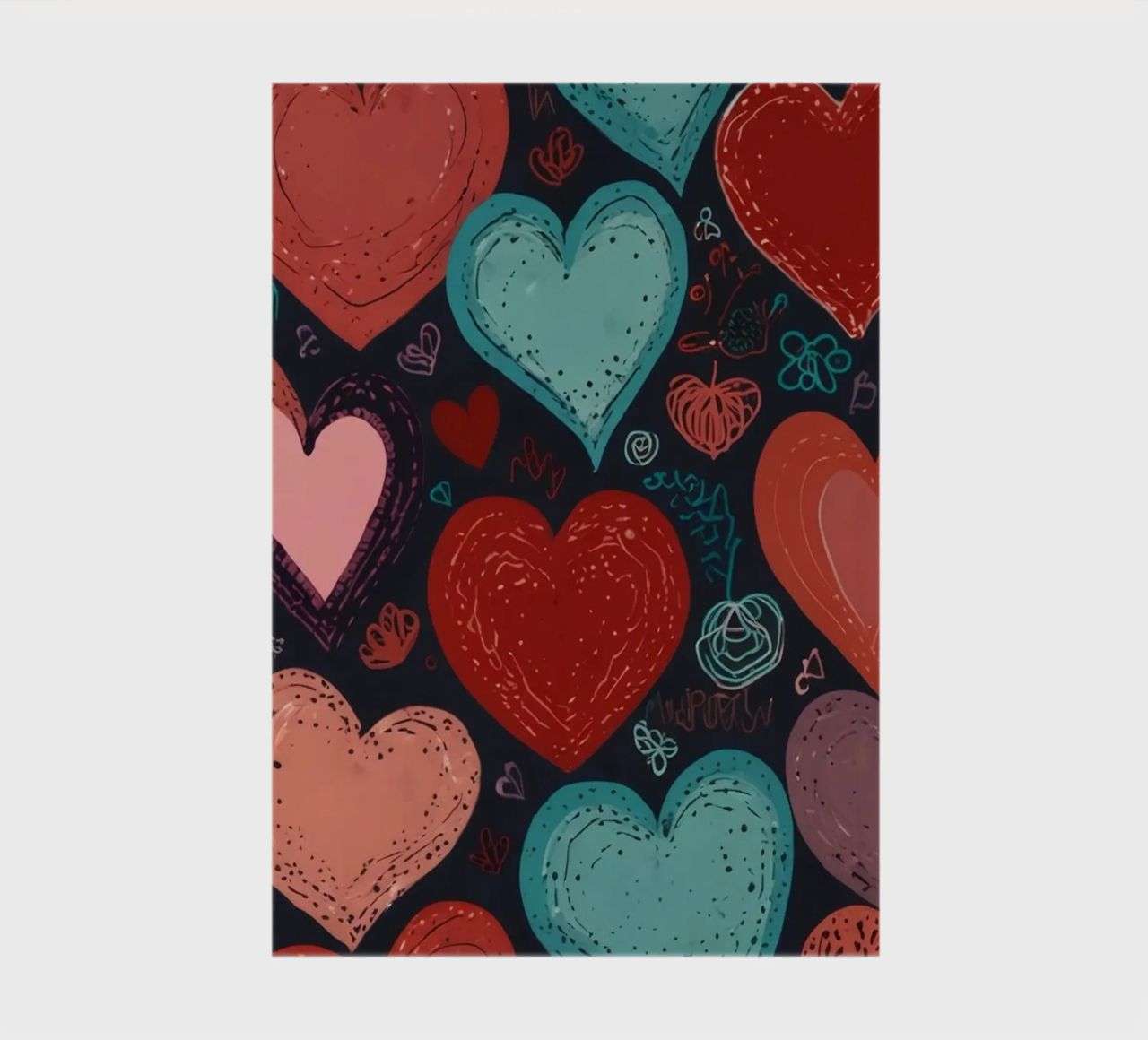 Colorful heart patterns create a festive atmosphere notebook by DesignDoodle