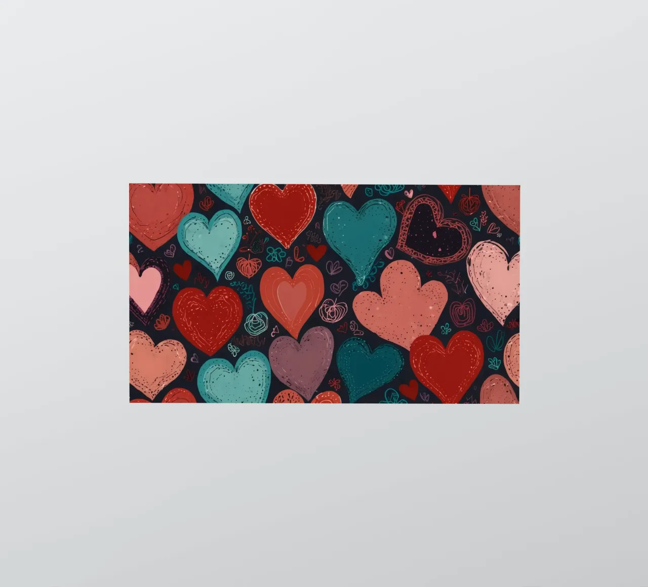 Colorful heart patterns create a festive atmosphere sticker by DesignDoodle