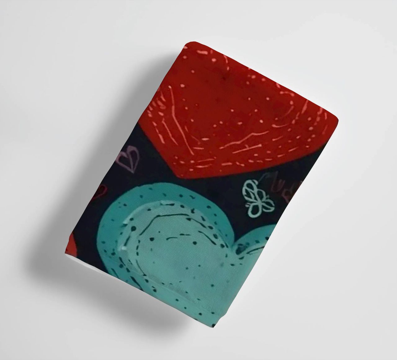 Colorful heart patterns create a festive atmosphere towel by DesignDoodle