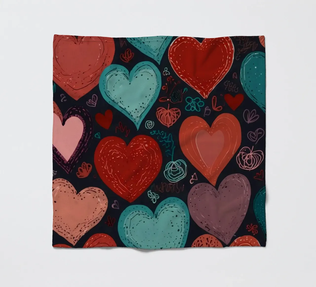 Colorful heart patterns create a festive atmosphere fleece blanket by DesignDoodle