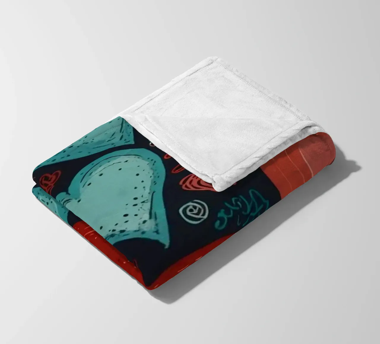 Colorful heart patterns create a festive atmosphere fleece blanket by DesignDoodle