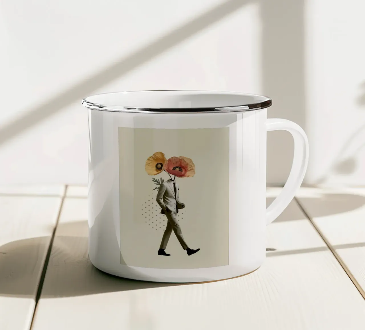 Floral Gentleman tazza in smalto da Indigo Rain