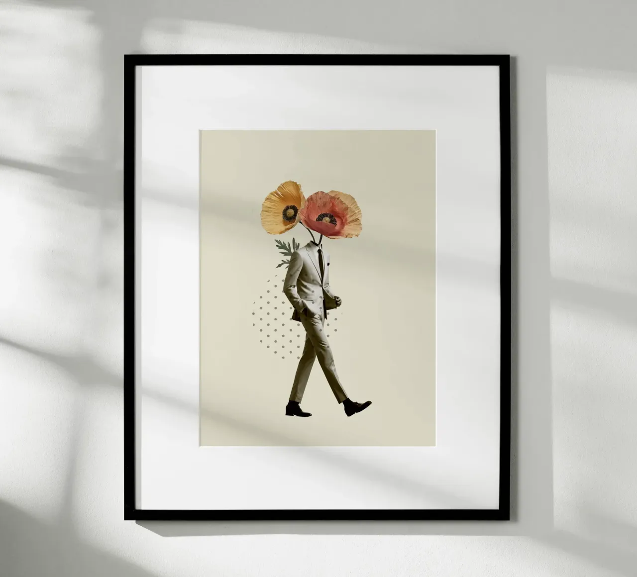Floral Gentleman poster con telaio in plastica da Indigo Rain