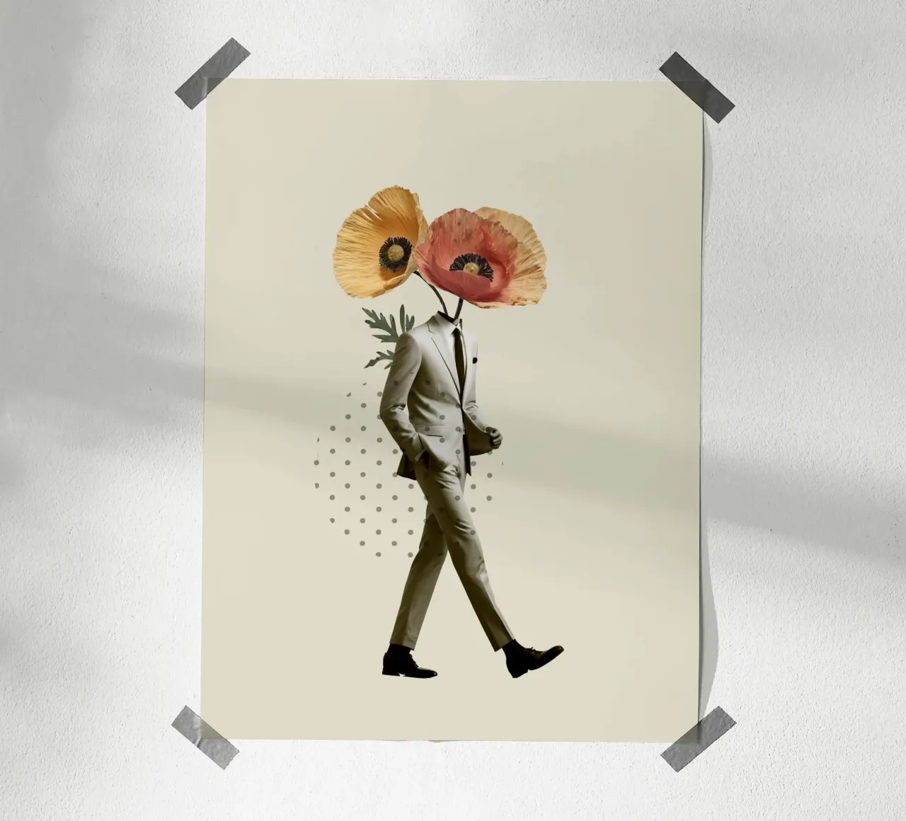 Floral Gentleman poster con telaio in plastica da Indigo Rain