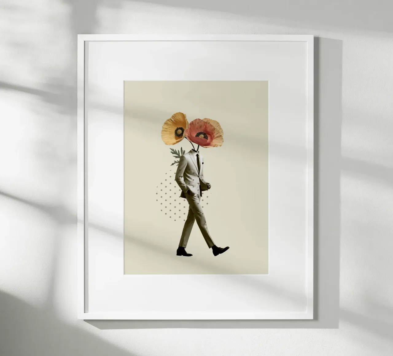 Floral Gentleman poster con telaio in plastica da Indigo Rain