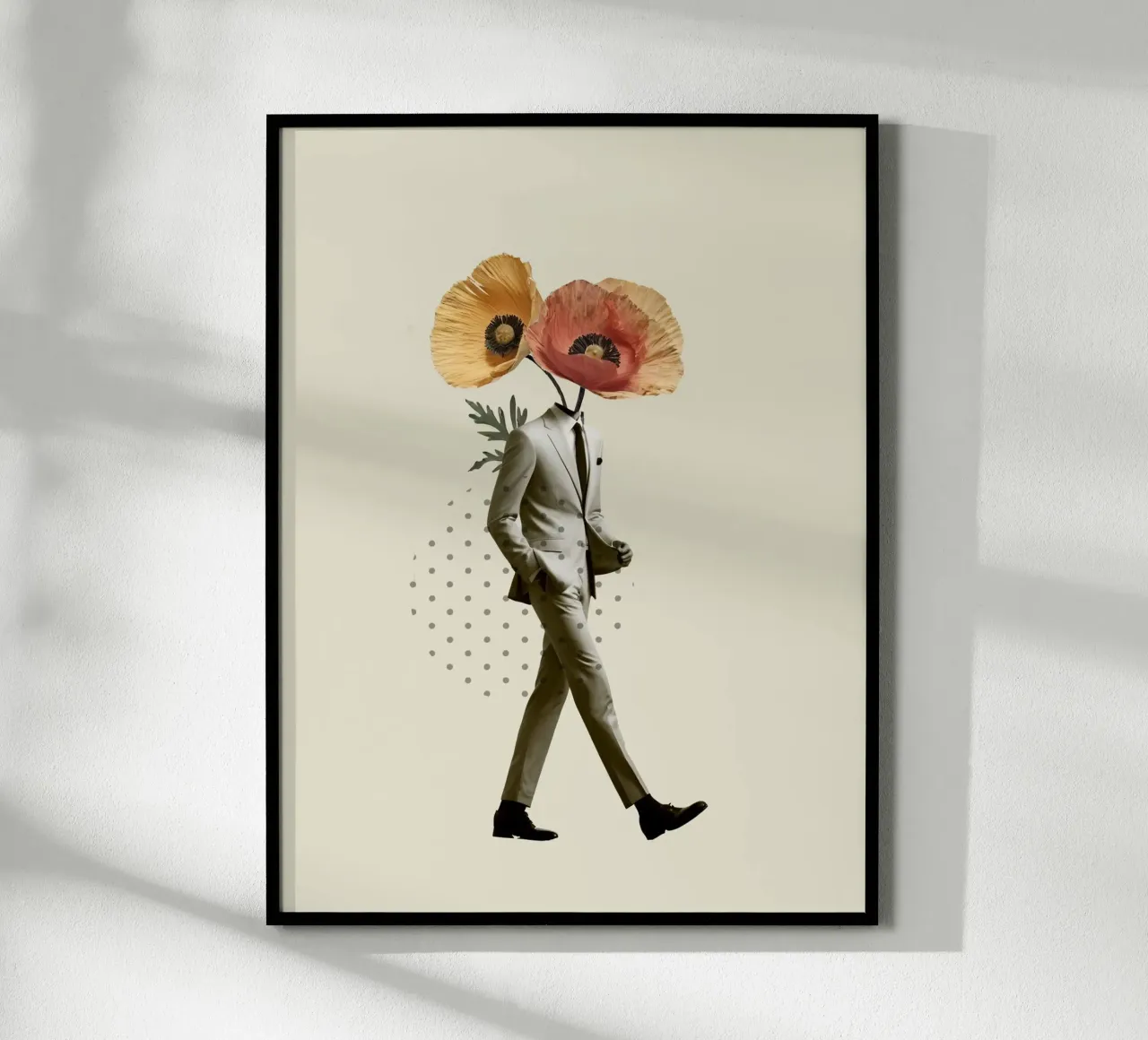 Floral Gentleman poster con telaio in plastica da Indigo Rain