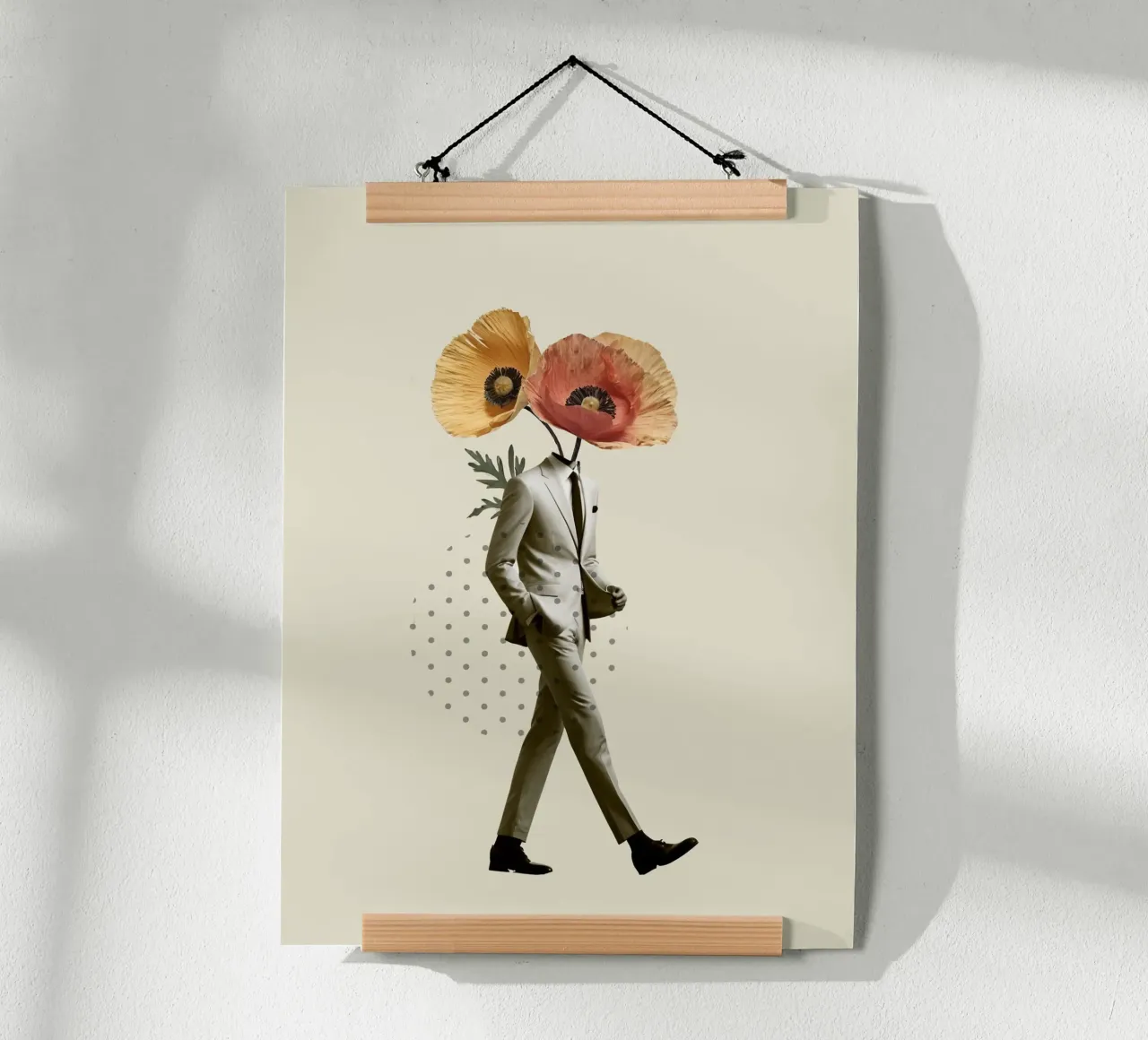 Floral Gentleman poster con telaio in plastica da Indigo Rain