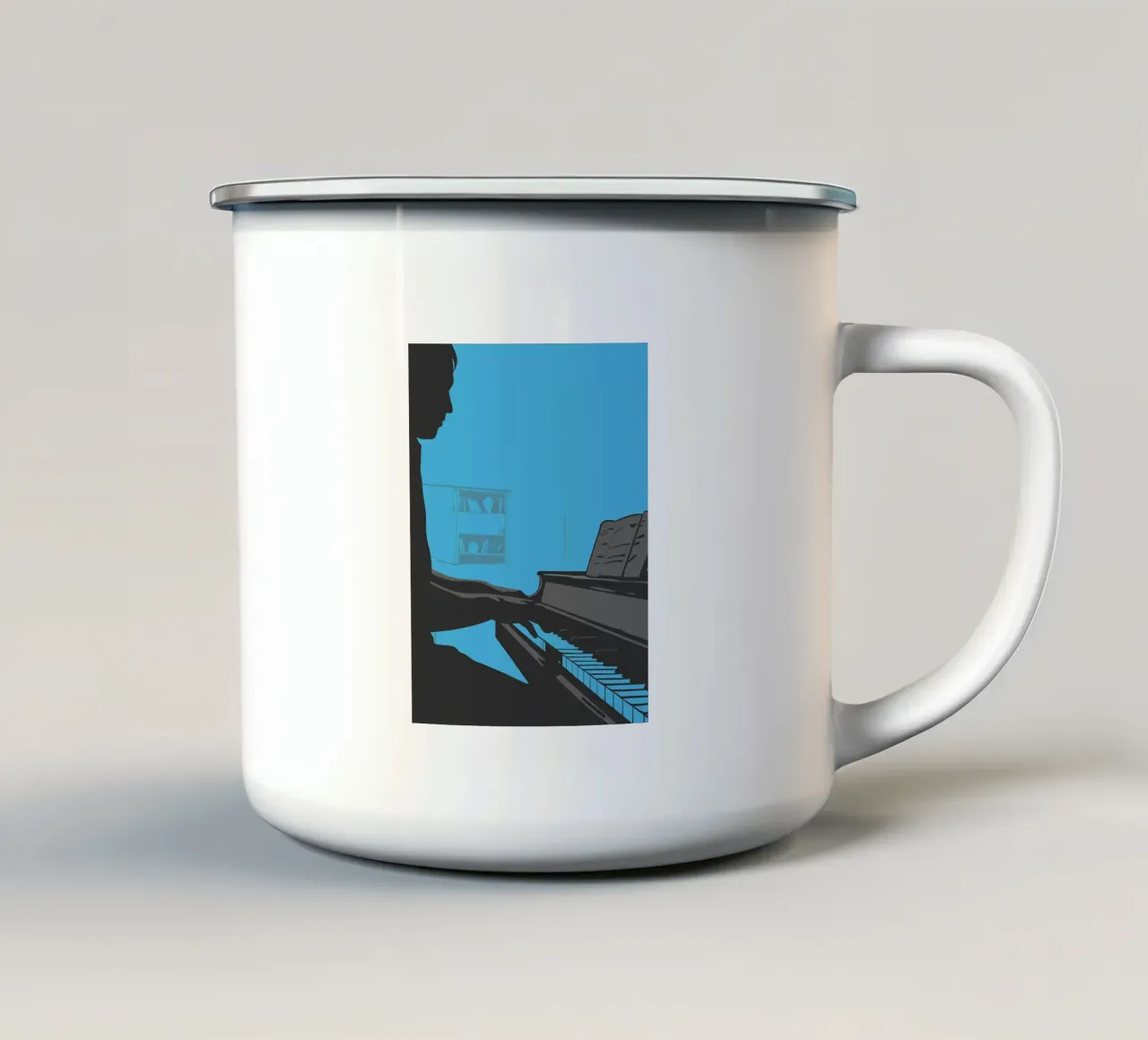 Suonare il pianoforte tazza in smalto da MUSIC EDITION