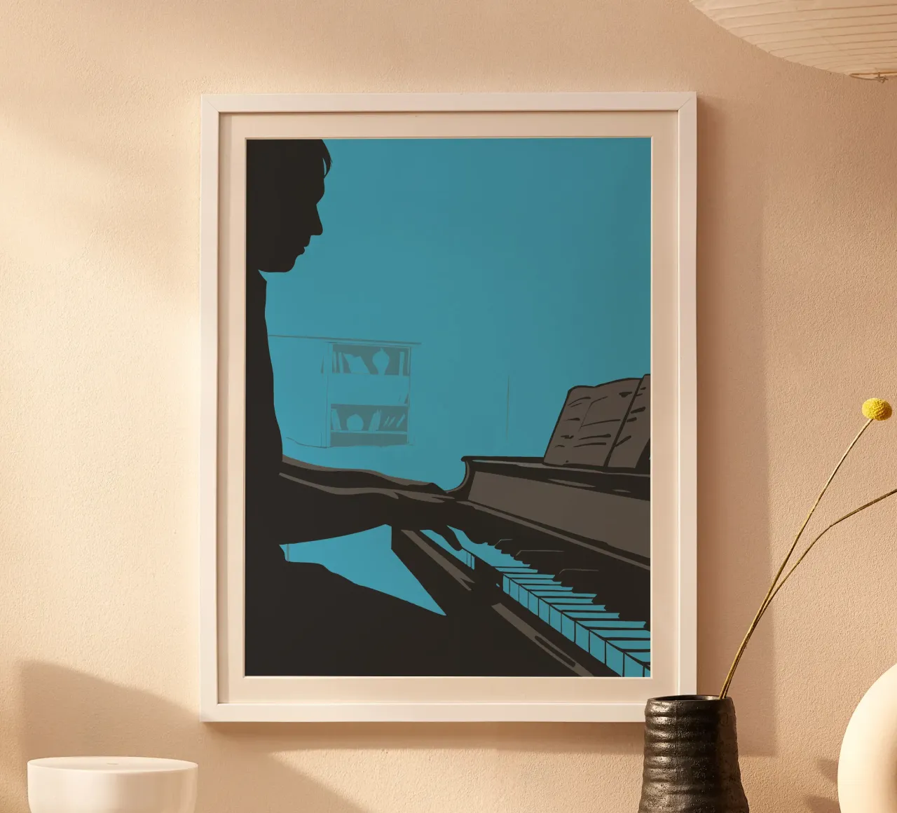 Suonare il pianoforte poster con telaio in plastica da MUSIC EDITION
