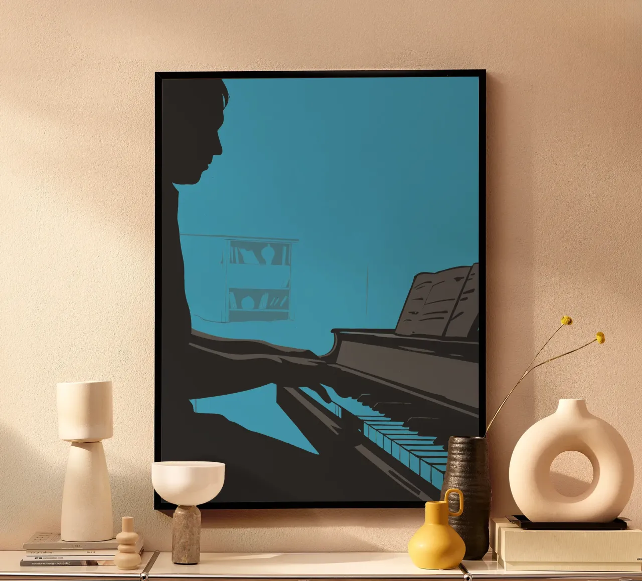 Suonare il pianoforte poster con telaio in plastica da MUSIC EDITION