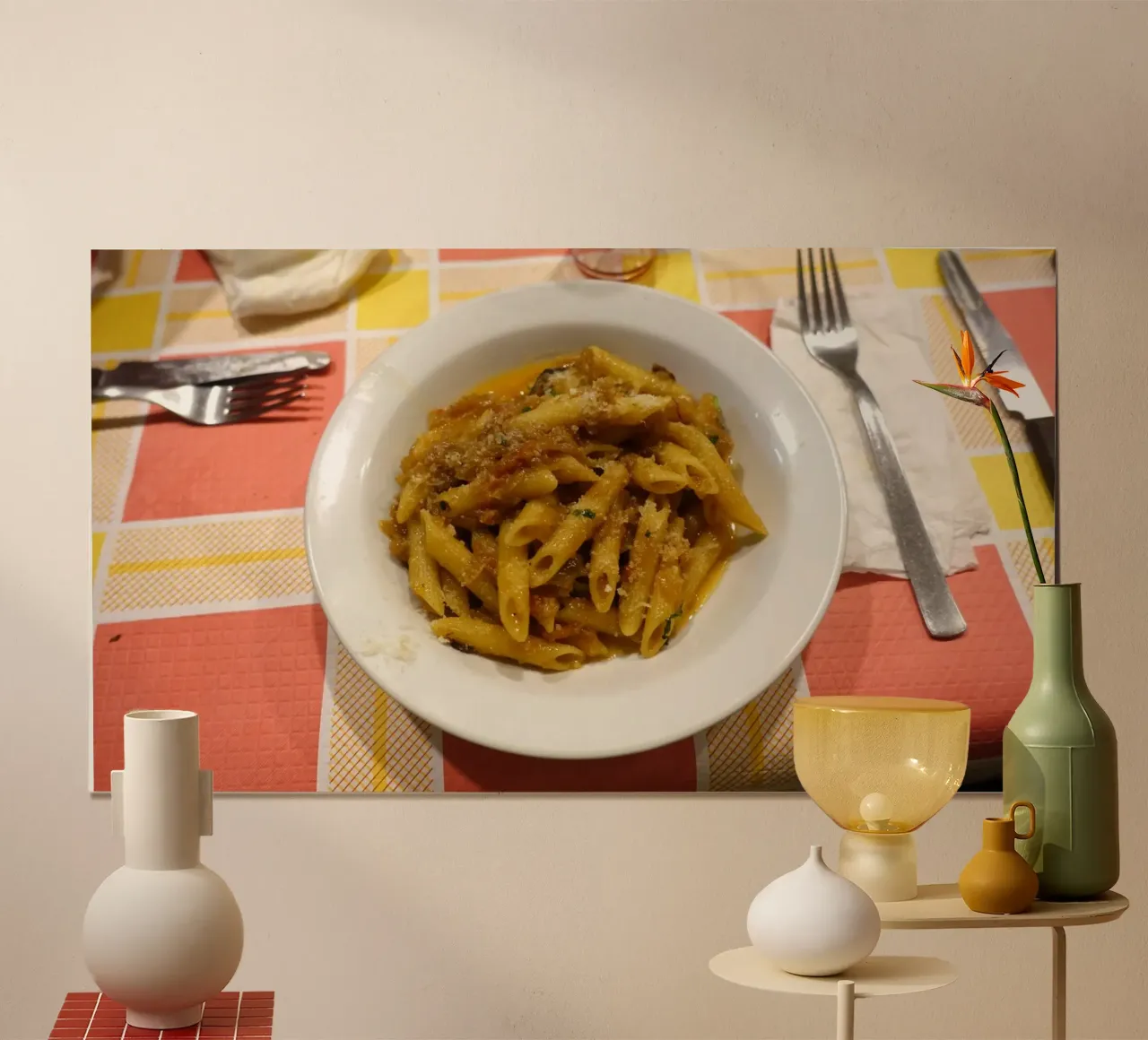 Penne alla genovese poster con telaio in plastica da Massimo Frascogna