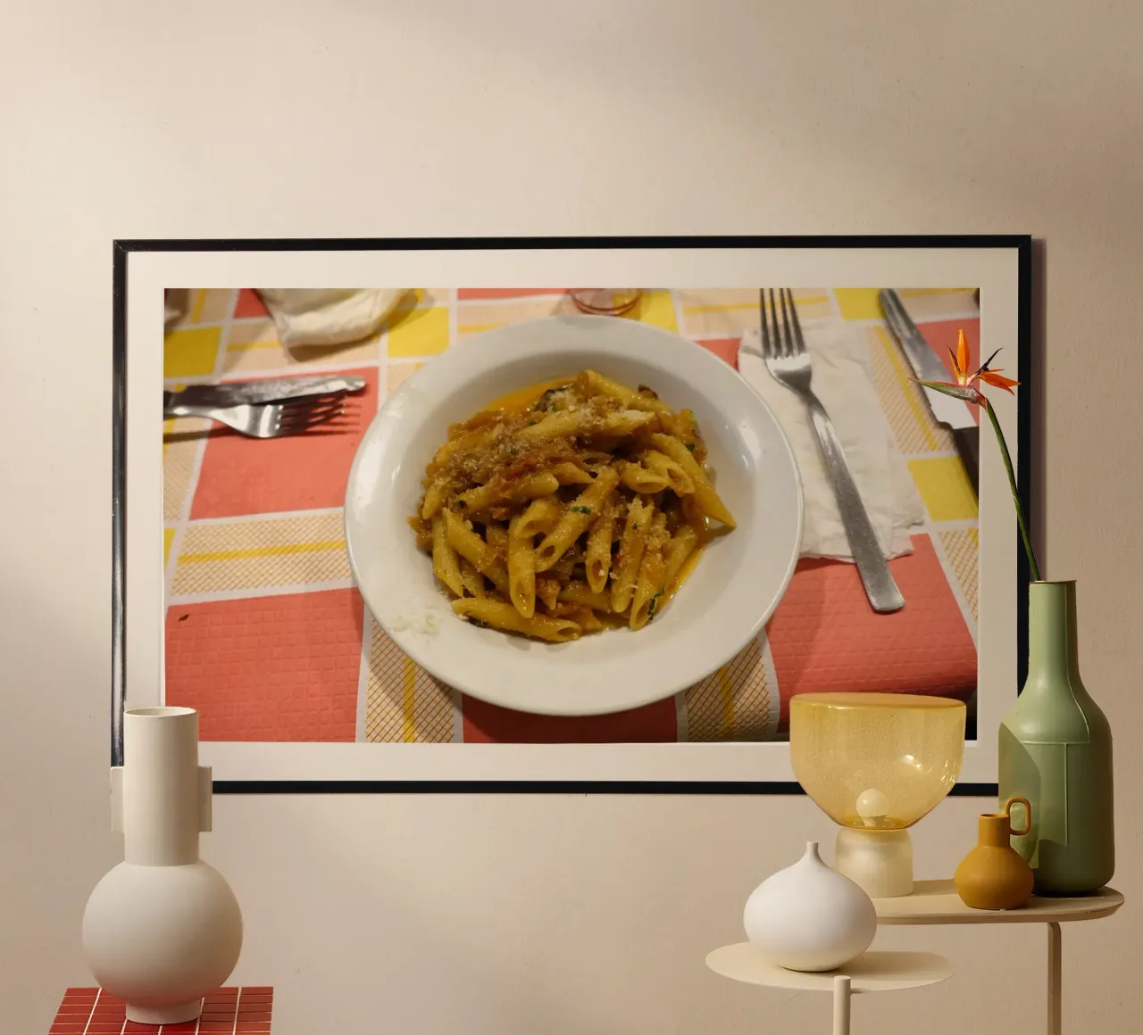 Penne alla genovese poster con telaio in plastica da Massimo Frascogna