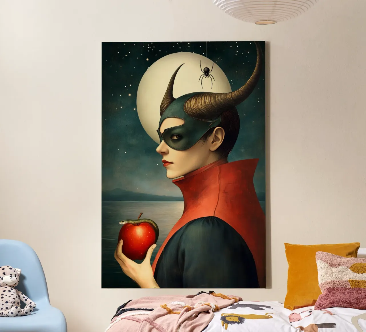 Christephania Tarot - The Devil canvas with Floater frame by christephania