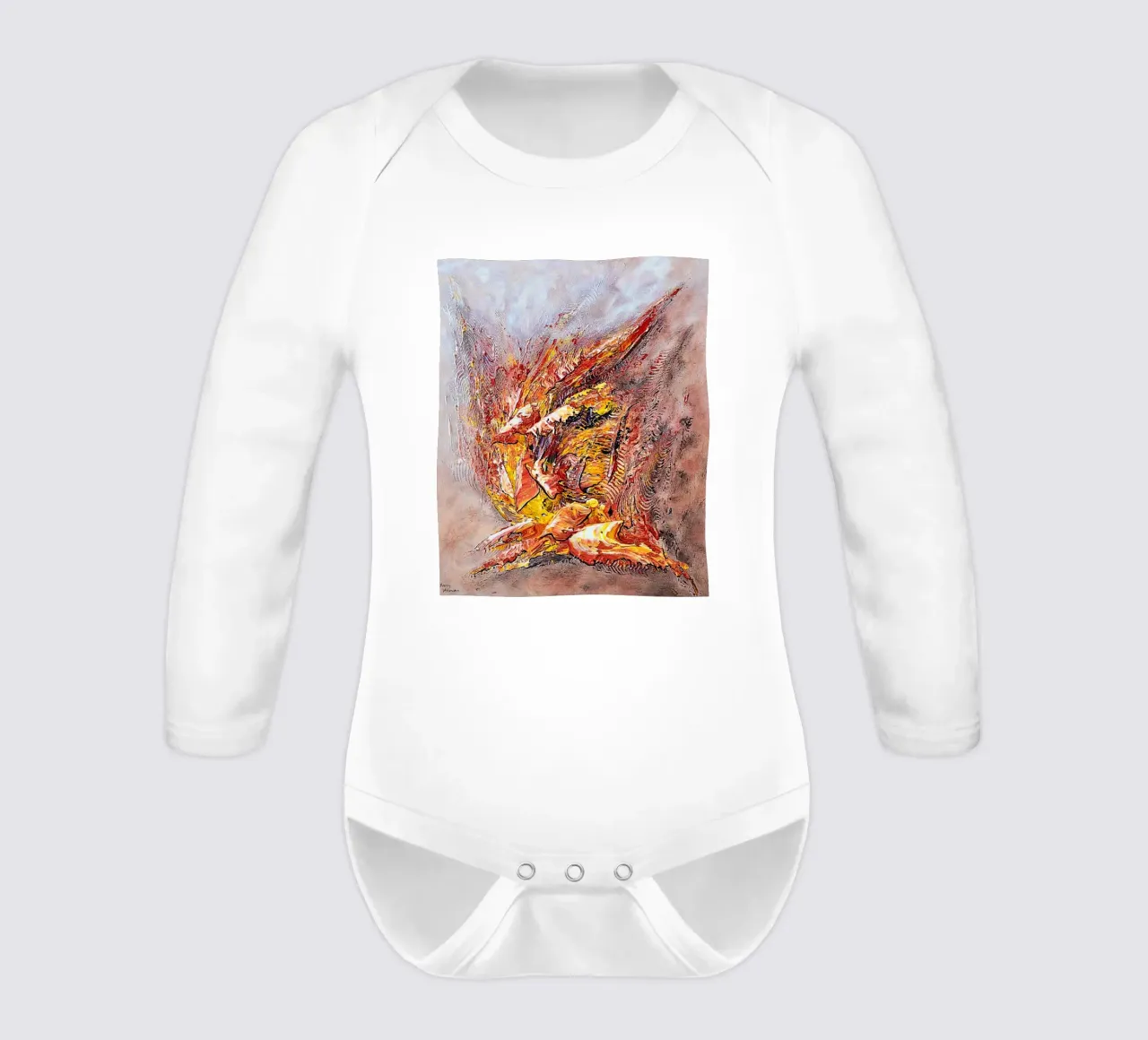 FERIA long-sleeve baby romper by Thierry Vobmann Abstract painting