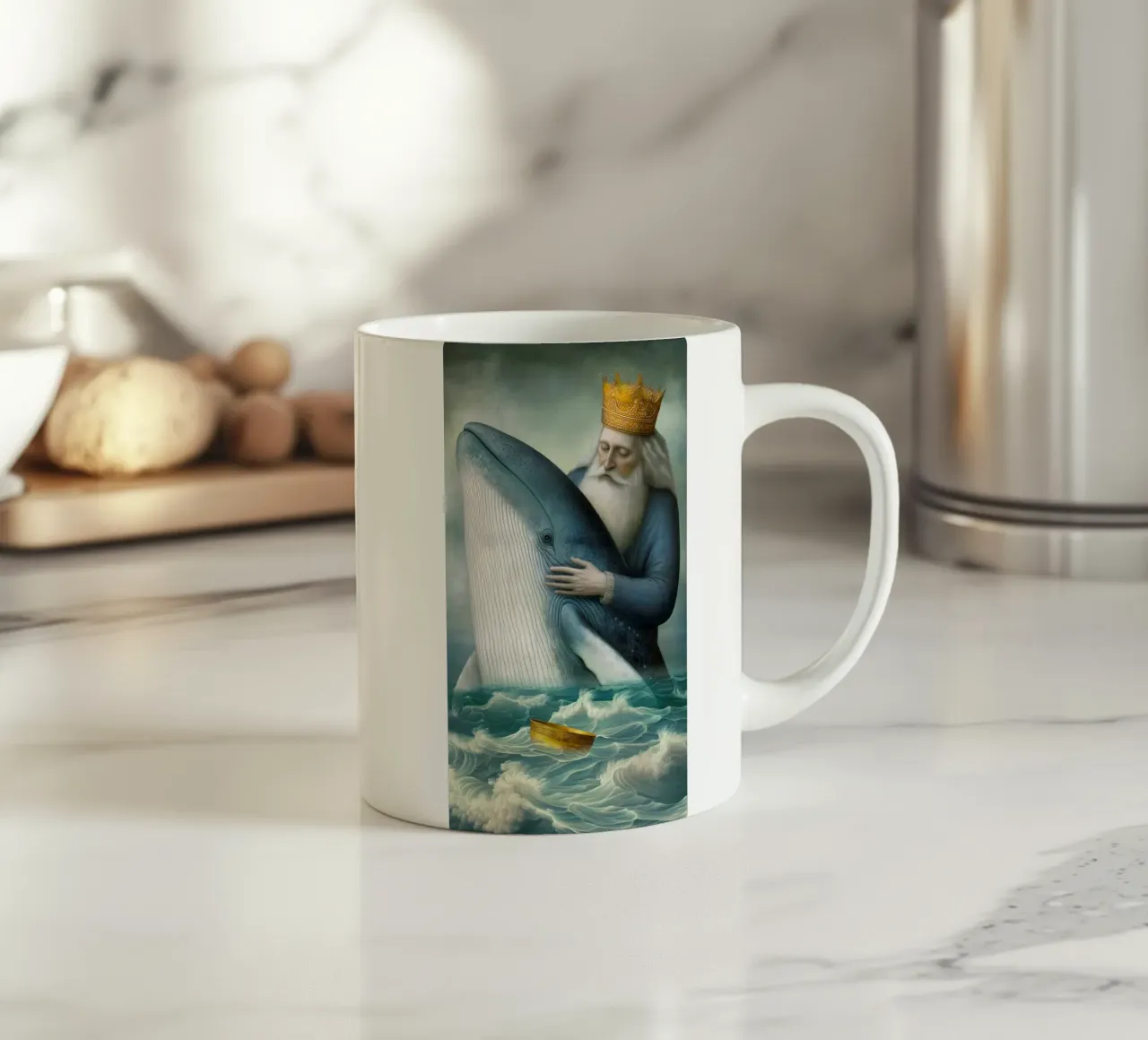 Tarocchi Christephania - Re di coppe tazza in ceramica da christephania