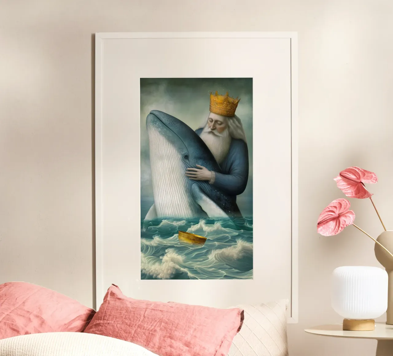 Tarocchi Christephania - Re di coppe poster con telaio in plastica da christephania