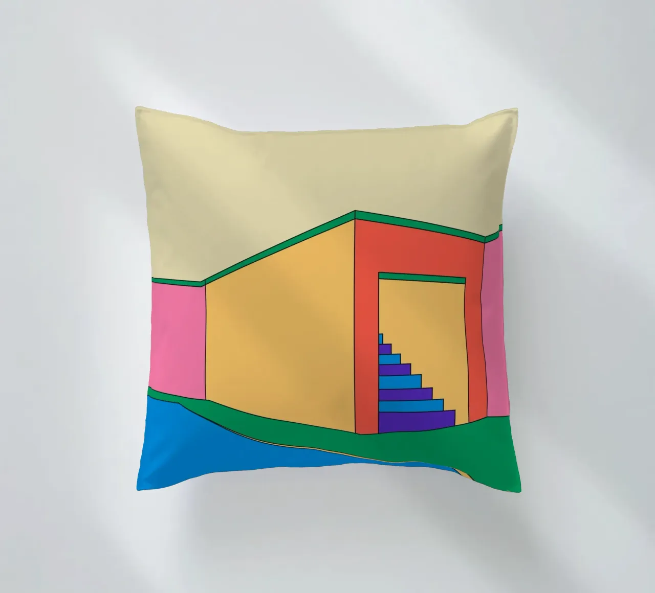 Building Retro cuscino da galihstudio