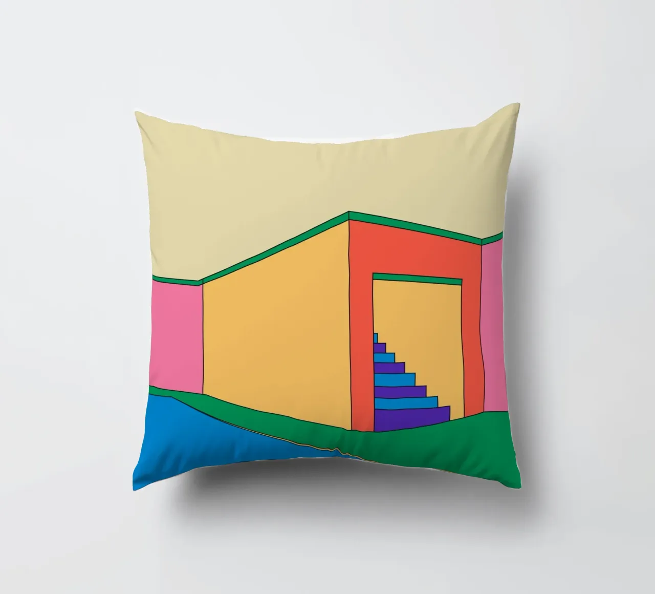 Building Retro cuscino da galihstudio