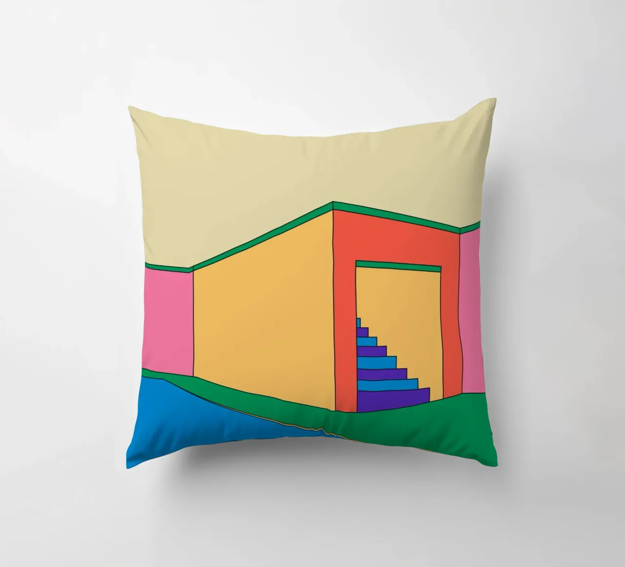 Building Retro cuscino da galihstudio