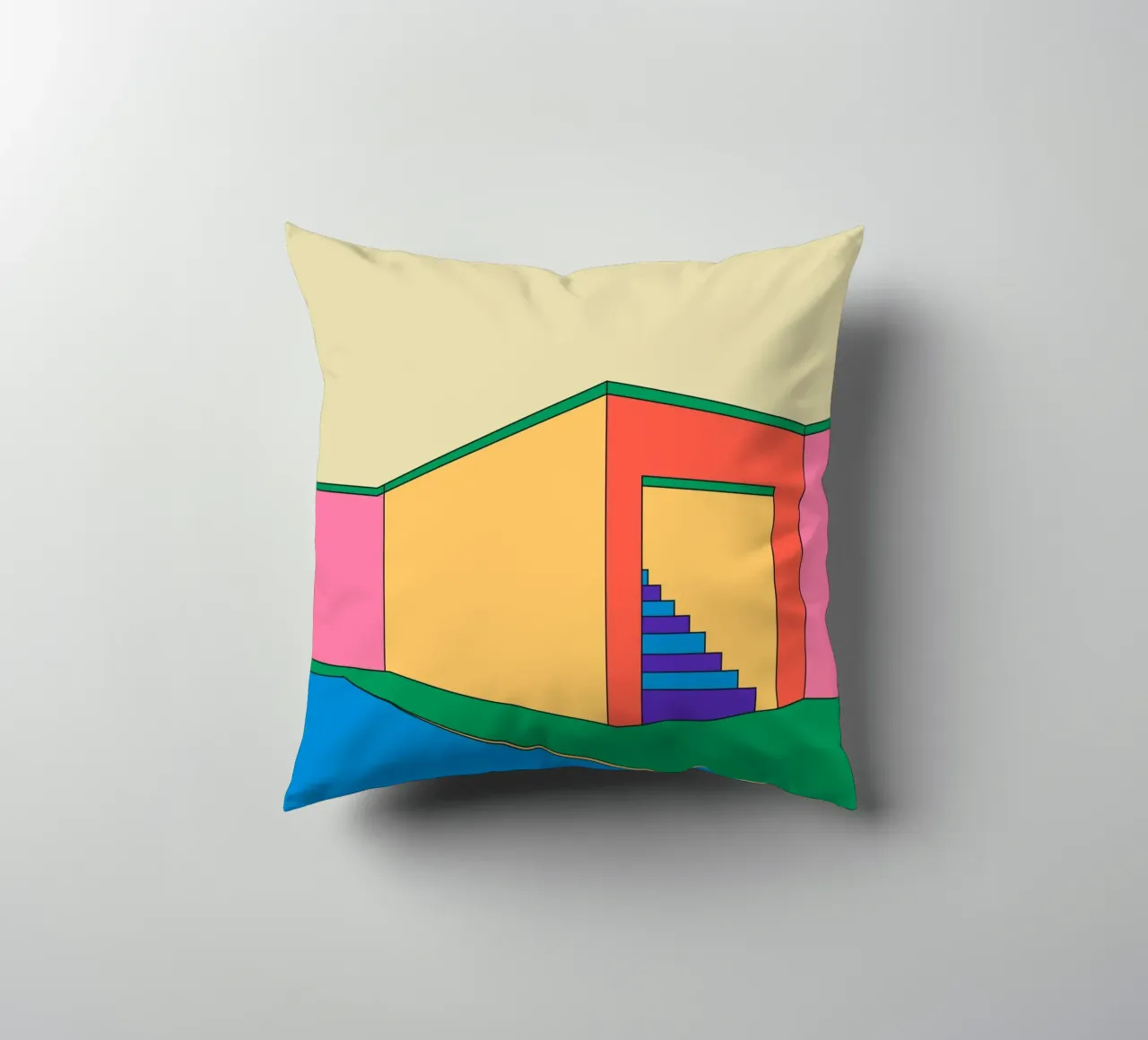 Building Retro cuscino da galihstudio