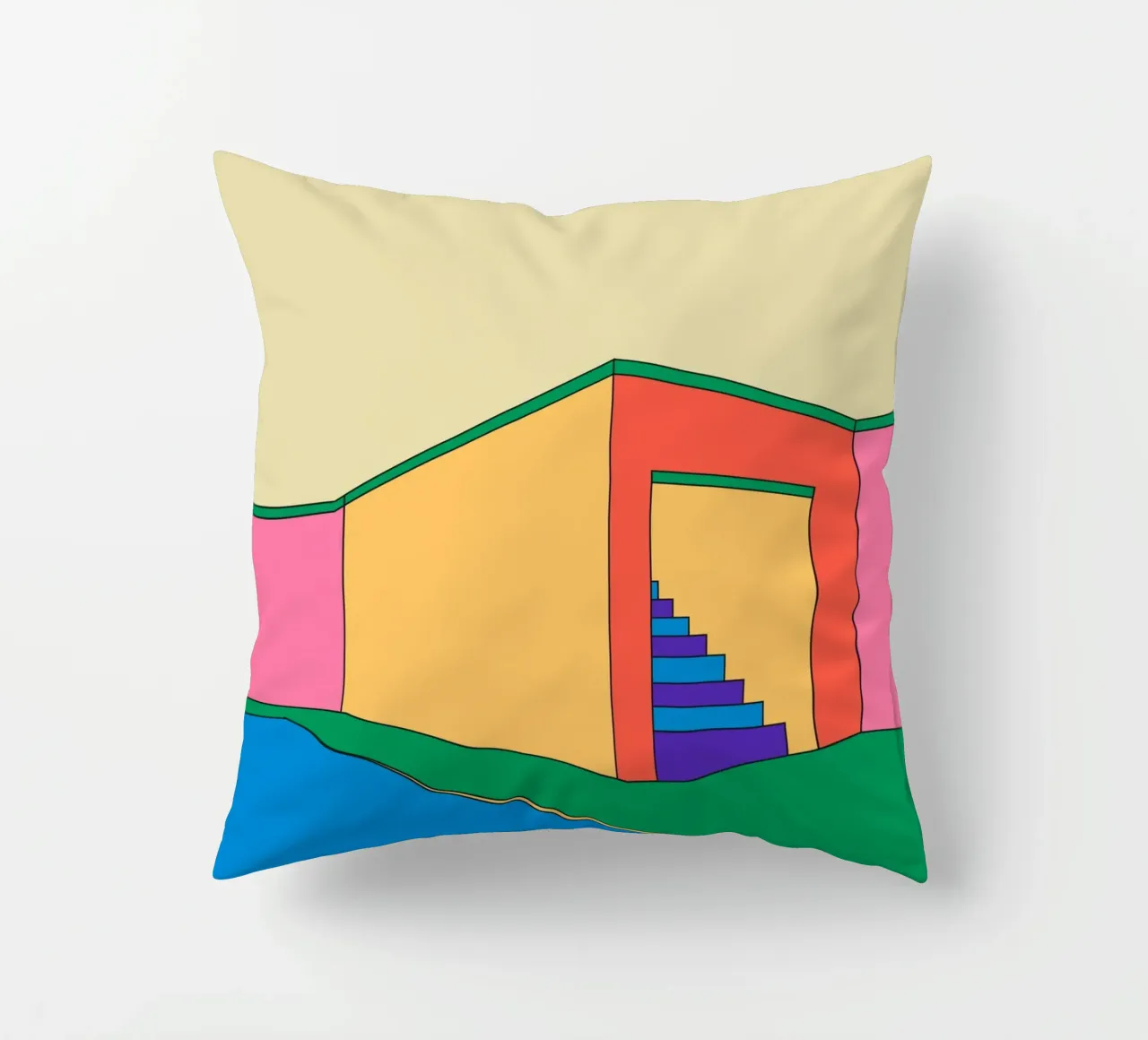 Building Retro cuscino da galihstudio