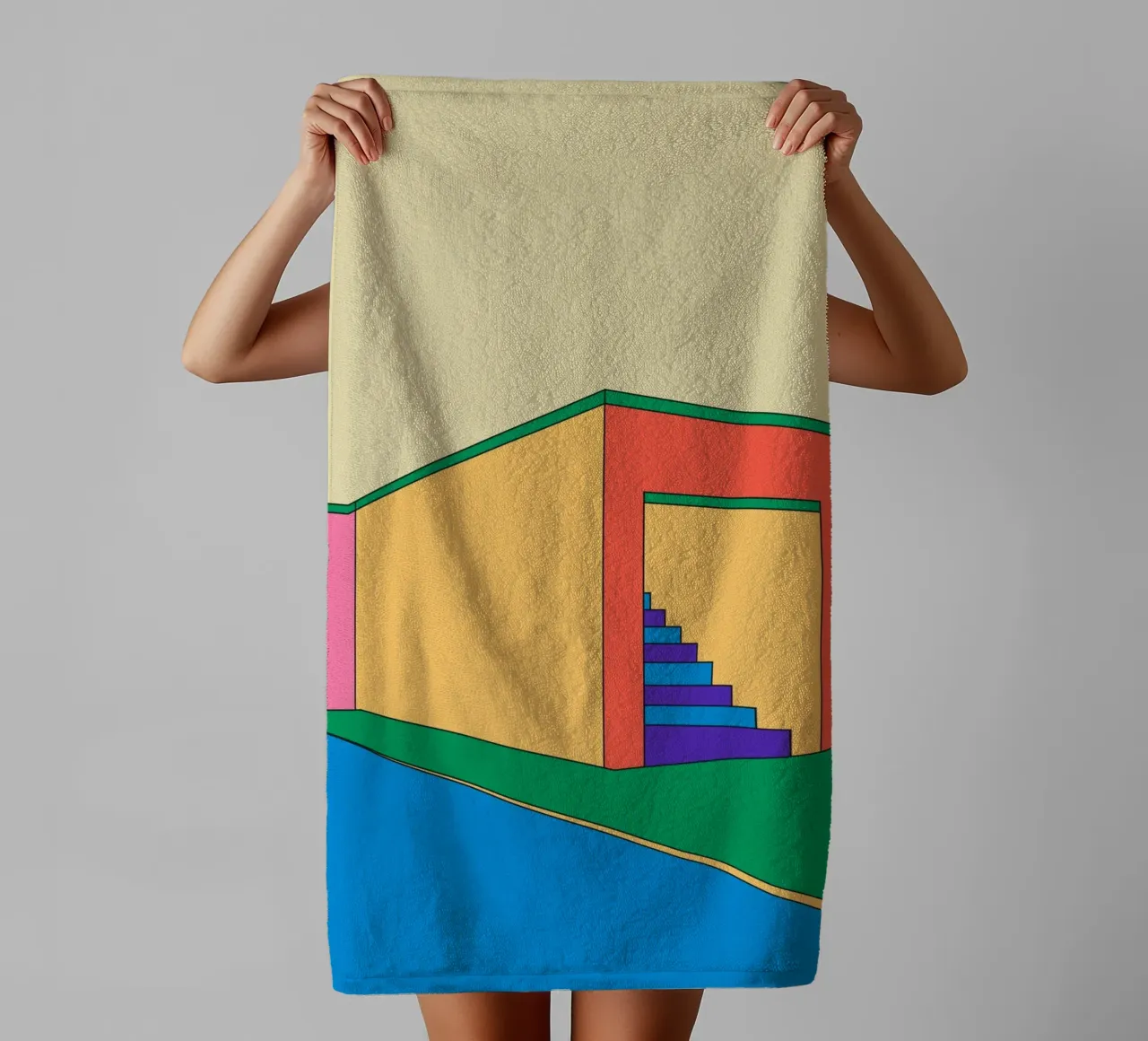 Building Retro asciugamano da bagno da galihstudio