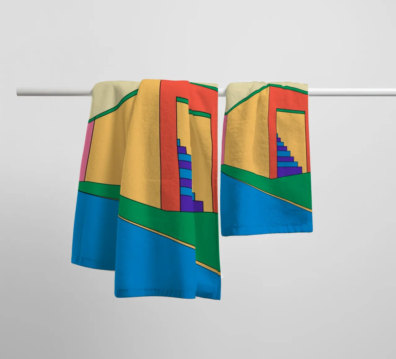 Building Retro asciugamano da bagno da galihstudio