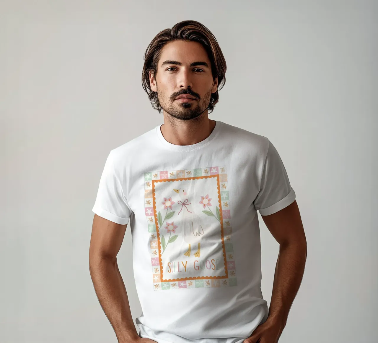Dwaze gans print, dwaze gans poster, kinderkamer print t-shirt van SunshinePrints
