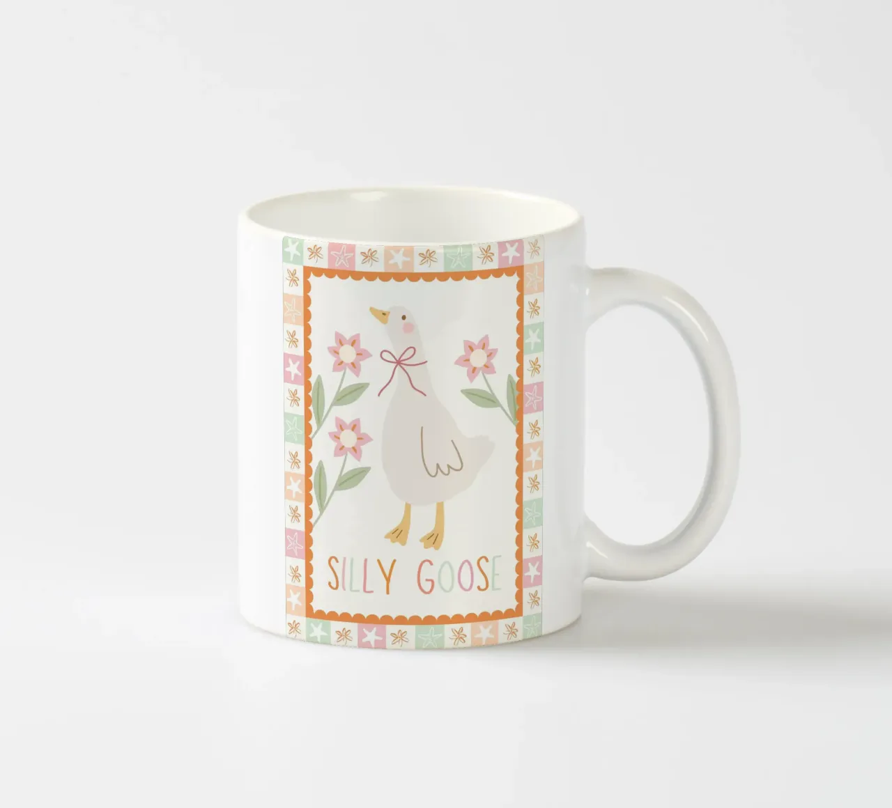 Dwaze gans print, dwaze gans poster, kinderkamer print keramische mok van SunshinePrints