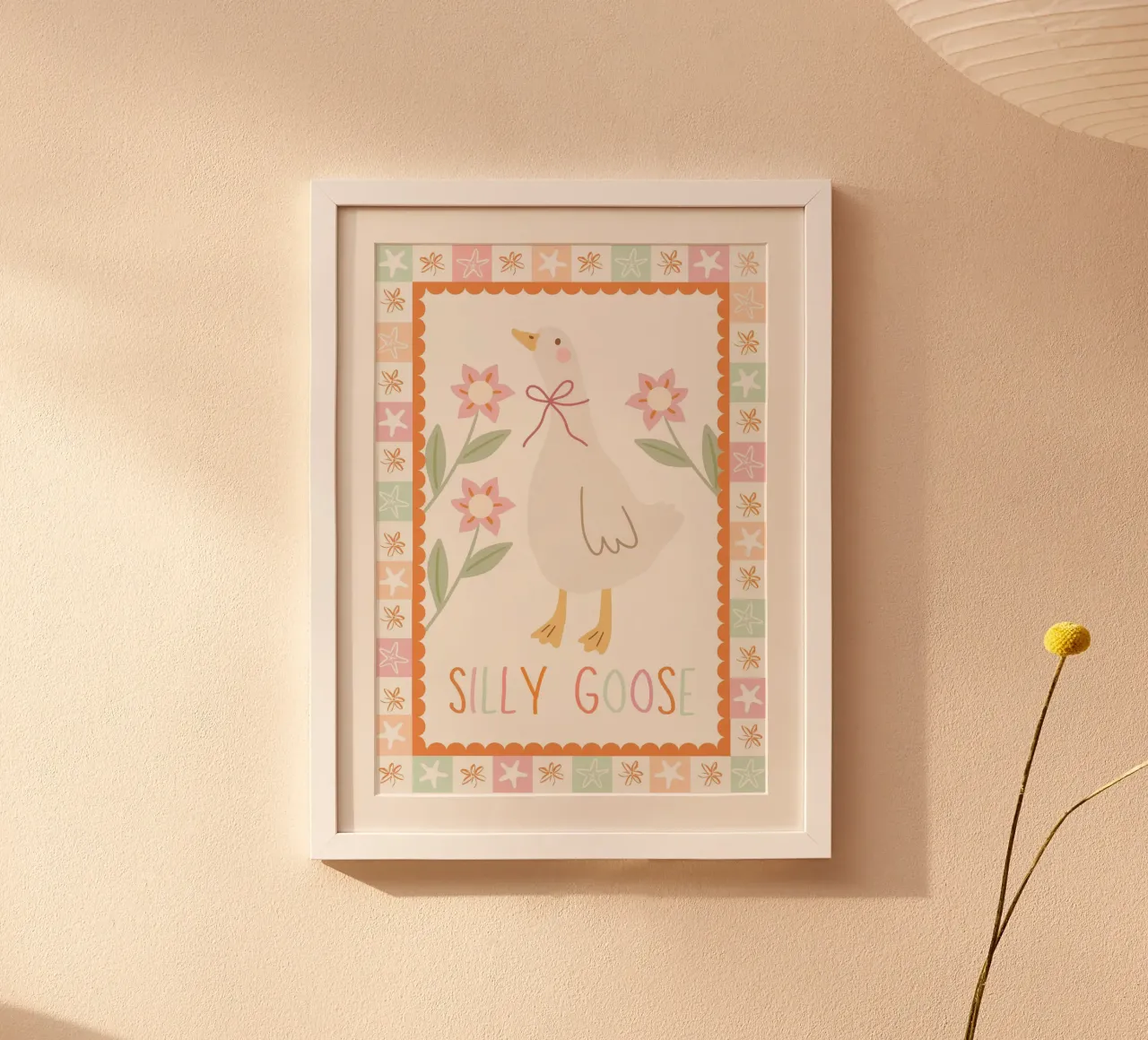 Dwaze gans print, dwaze gans poster, kinderkamer print poster van SunshinePrints