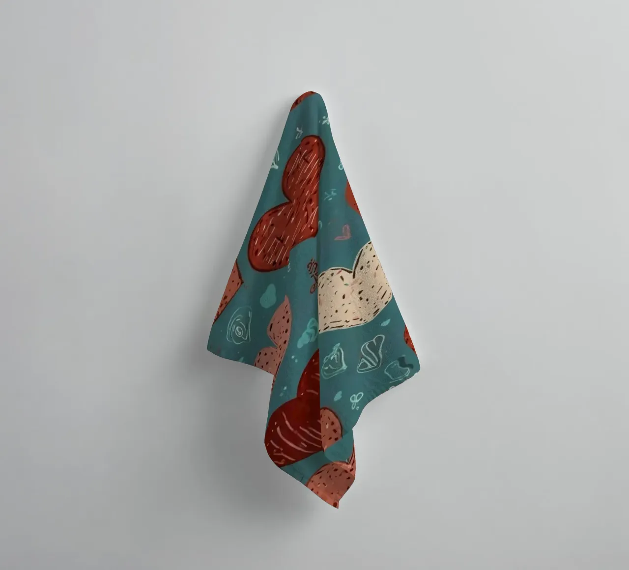 heart patterns for Valentine's Day celebration and romantic towel by DesignDoodle