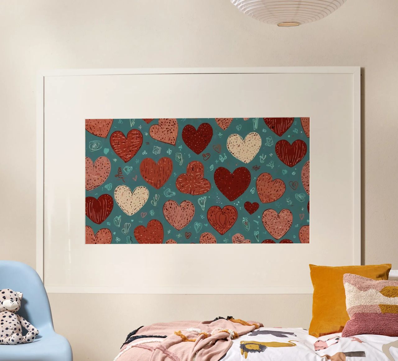 motifs de cœurs pour la Saint-Valentin et les fêtes romantiques poster de DesignDoodle