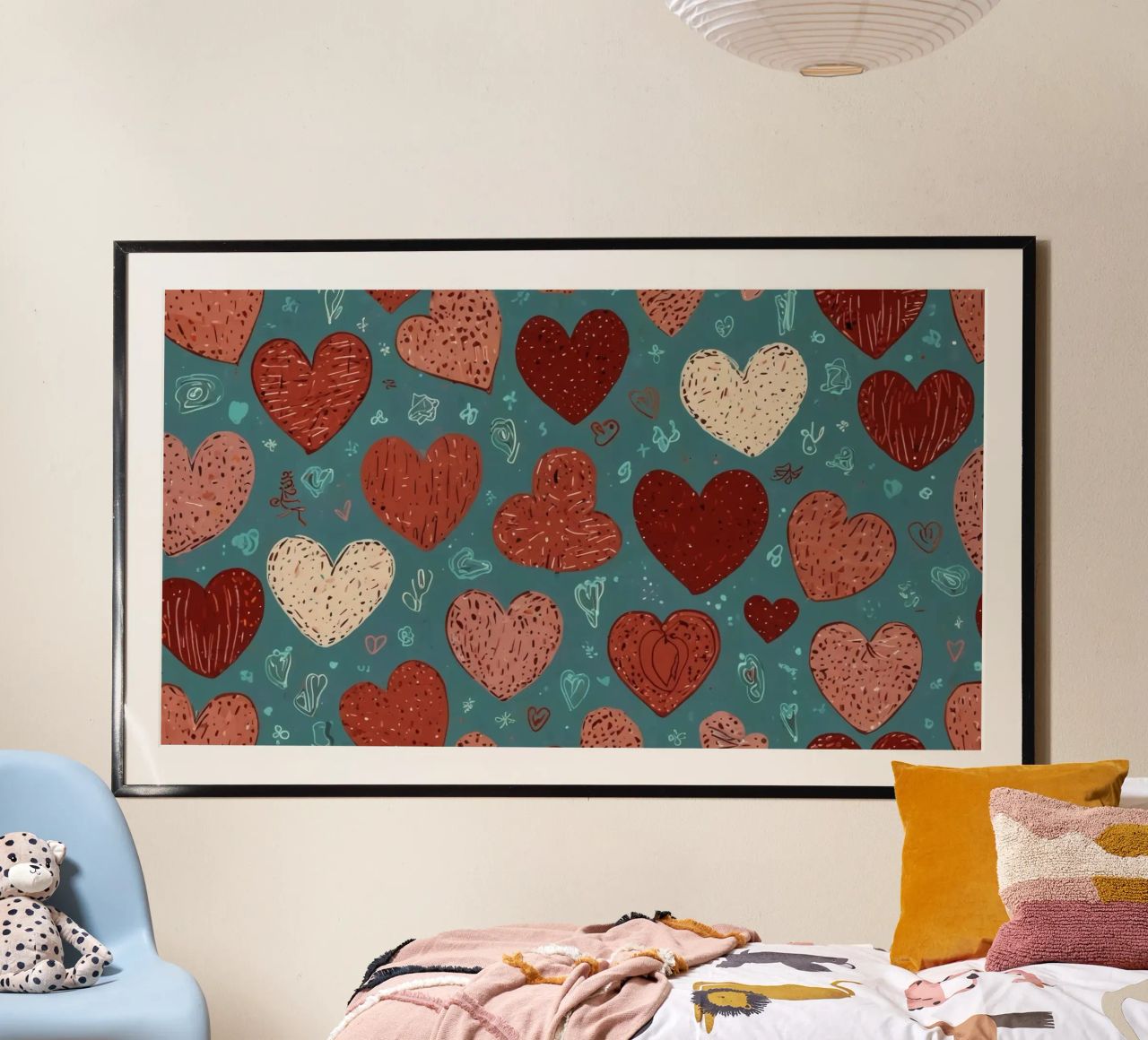 motifs de cœurs pour la Saint-Valentin et les fêtes romantiques poster de DesignDoodle