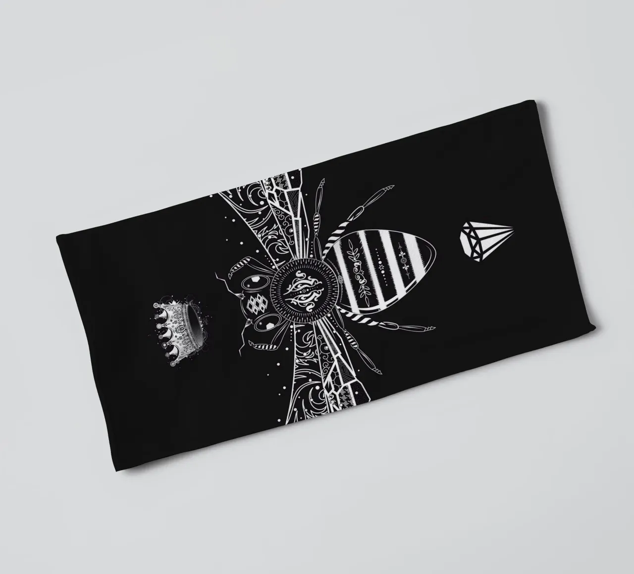 Sierbij met kroon en diamant badhanddoek van NA/MO