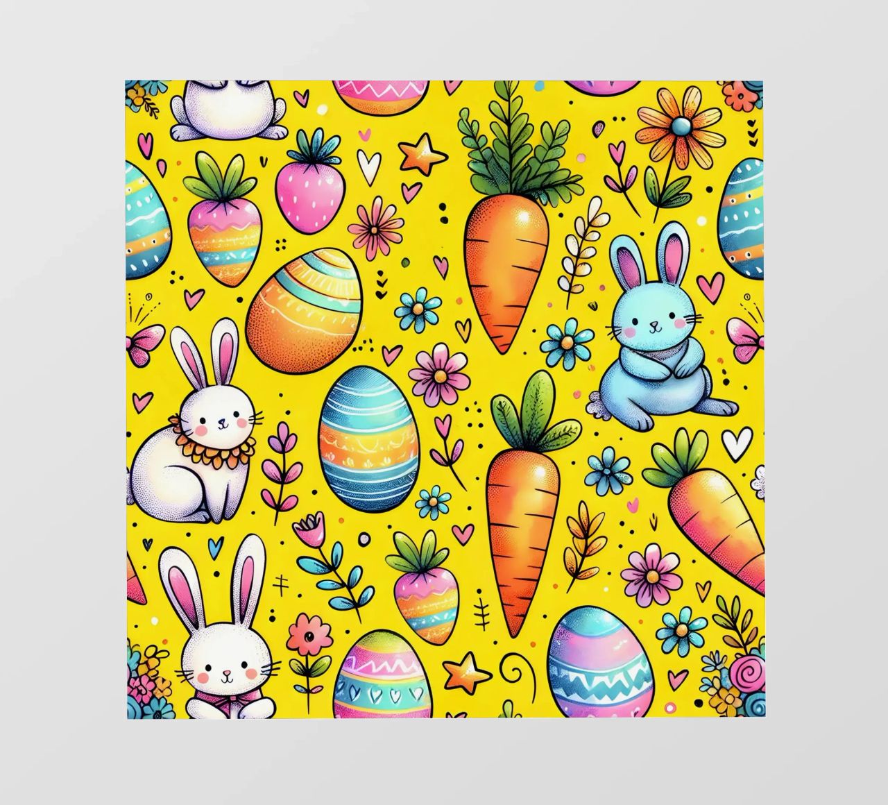 Scarabocchi del coniglietto di Pasqua telo in pvc da Happy Littles