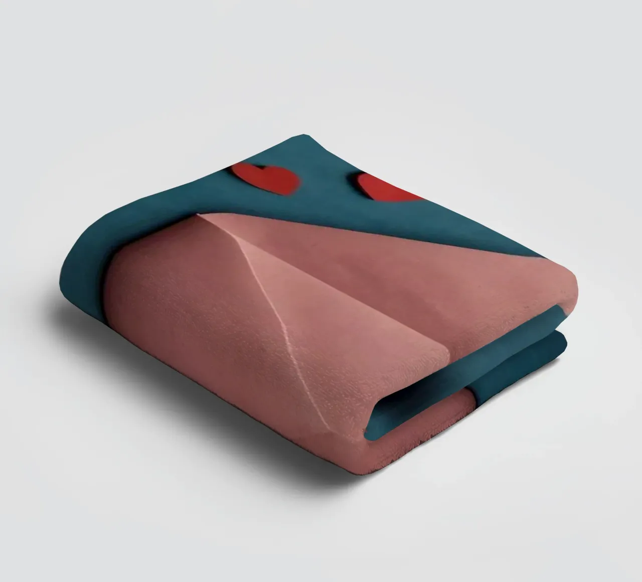 heart shapes and an envelope on a textured background towel by DesignDoodle