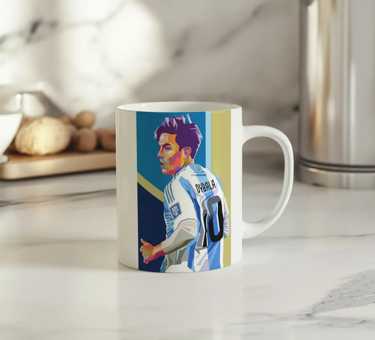 Paulo Dybala calciatore argentino tazza in ceramica da Hantamrata
