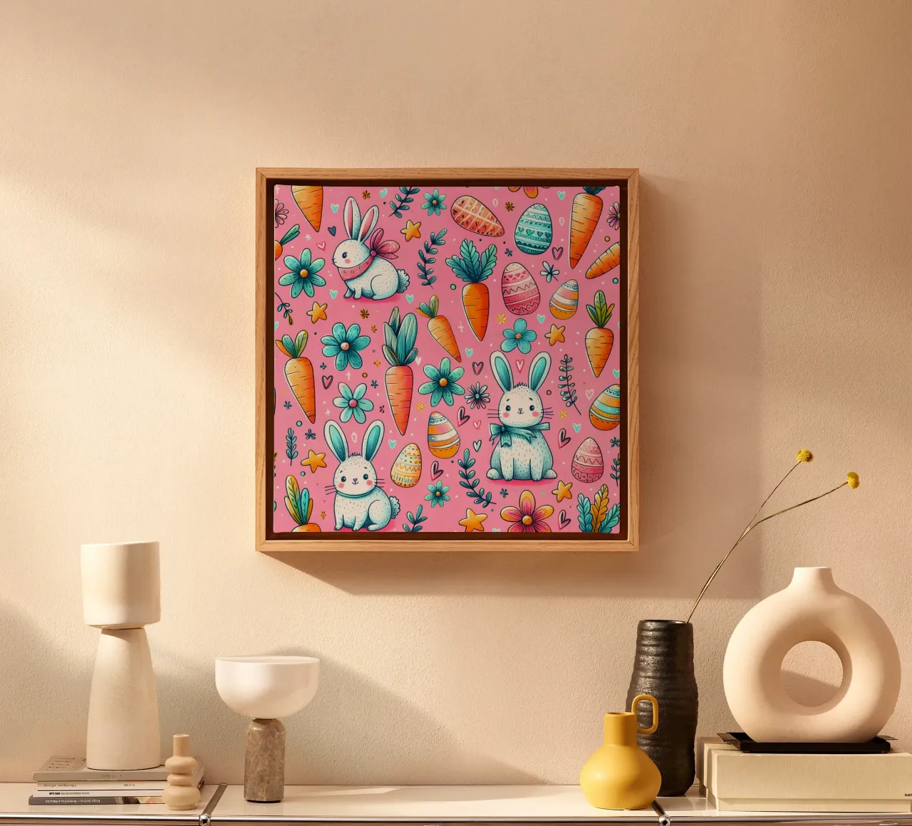 Paashaas krabbels canvas met Baklijst van Happy Littles