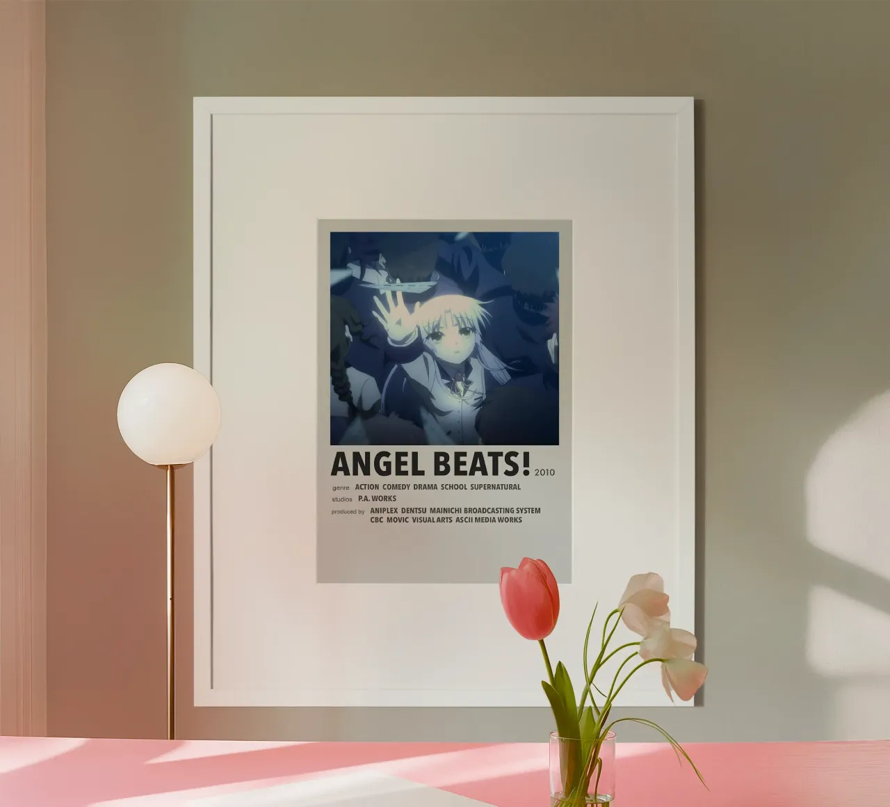 ANGEL BEATS! 2010 poster con telaio in legno da Totoya