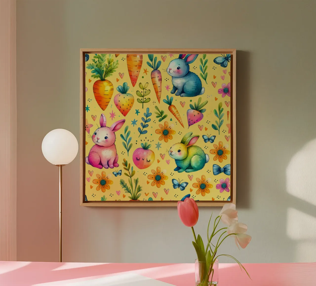 Paashaas krabbels canvas met Baklijst van Happy Littles