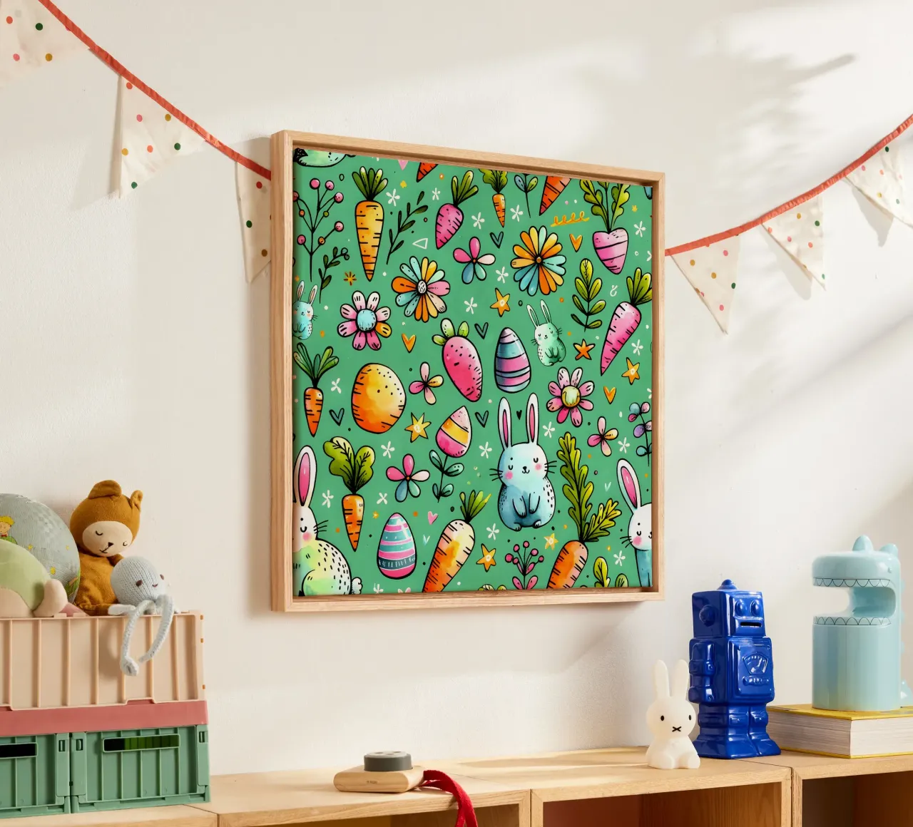 Paashaas krabbels canvas met Baklijst van Happy Littles