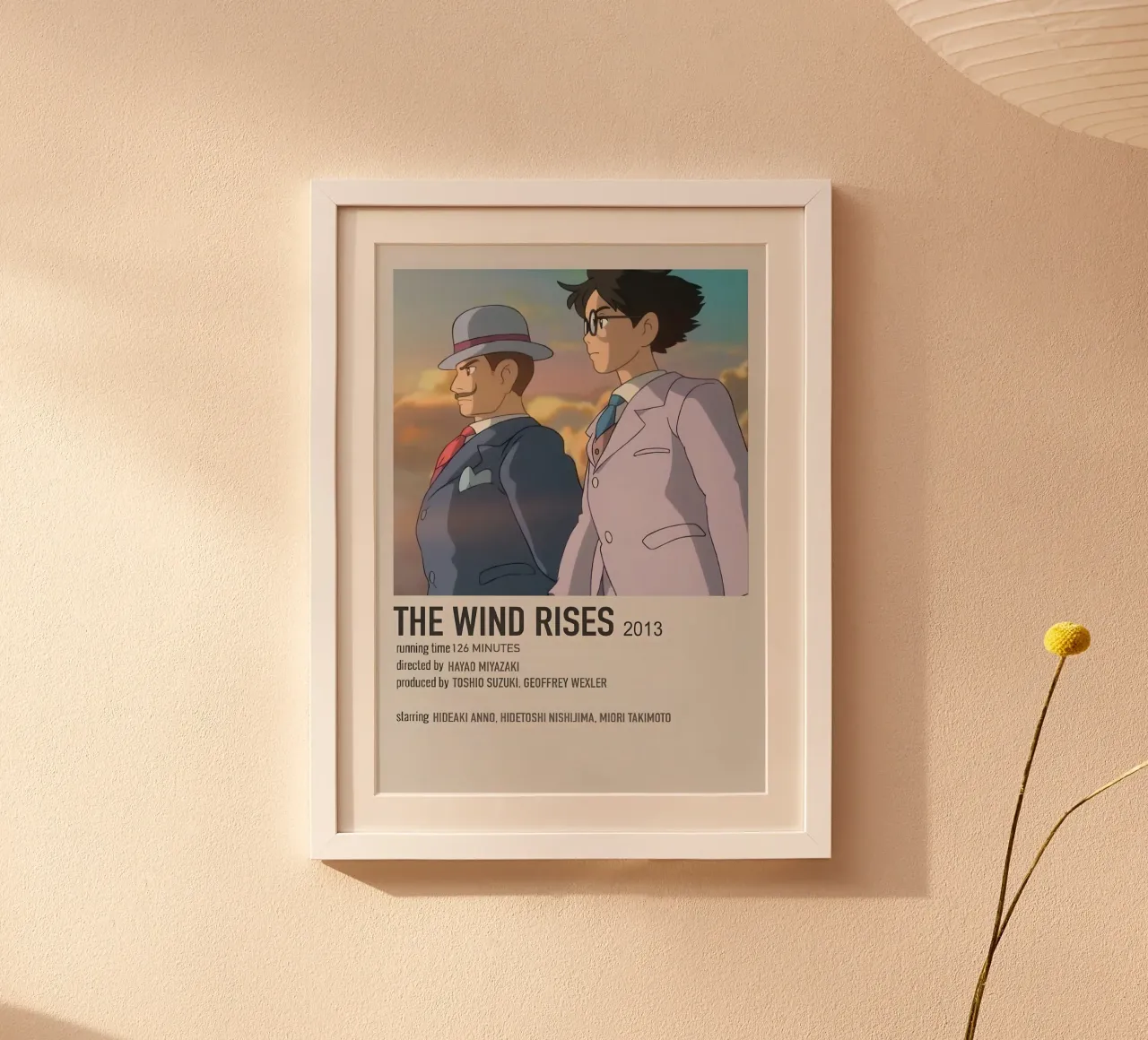THE WIND RISES  2013 poster con telaio in plastica da Totoya