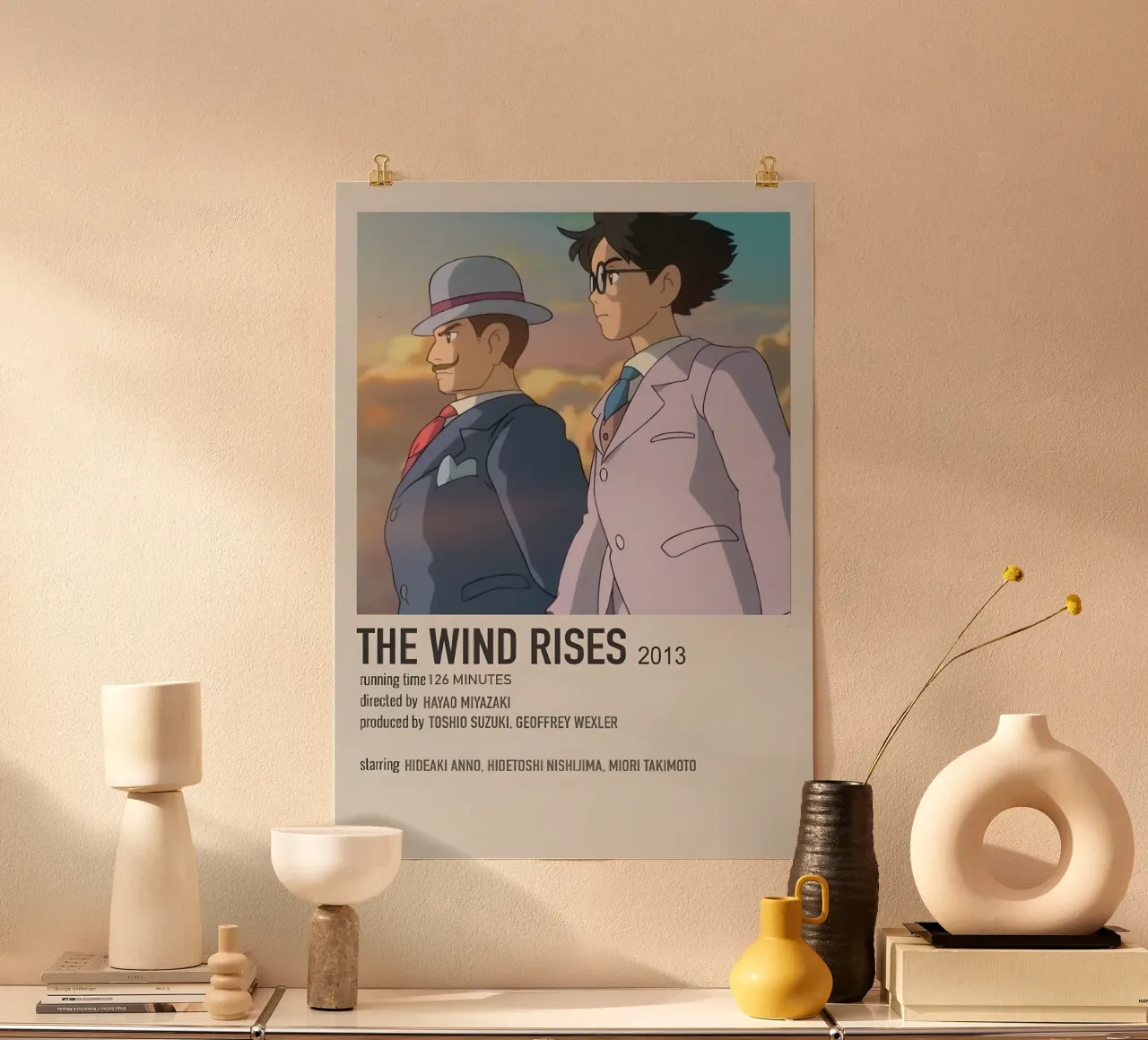 THE WIND RISES  2013 poster con telaio in plastica da Totoya