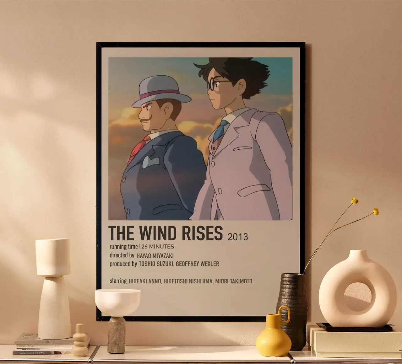 THE WIND RISES  2013 poster con telaio in plastica da Totoya